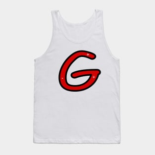 Letter G. Name with letter G. Personalized gift. Abbreviation. Abbreviation. Lettering Tank Top